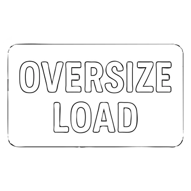 classic highway OVERSIZE LOAD sign, black block letters on a yellow rectangle, icon style sticker