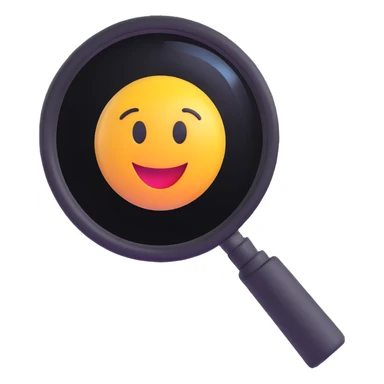 magnifying glass on a digital interface, microsoft 3d fluent emoji style sticker