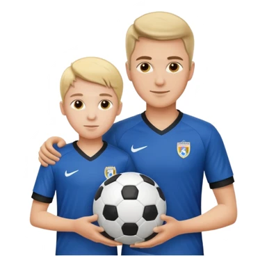 a mentor and a young soccer player sticker