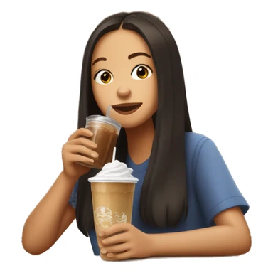 Olivia Rodrigo drinking an iced coffee sticker