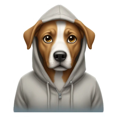 Dog wearing a hoddie sticker