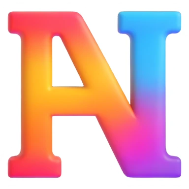 the letters ZDM as colorful gradient 3D text emoji sticker