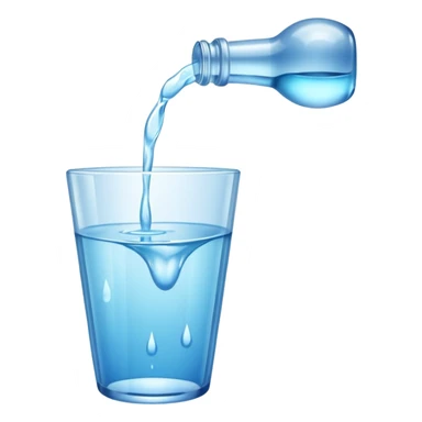 Water pouring from glass sticker