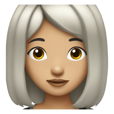 Cute girl with black hair and bangs  sticker