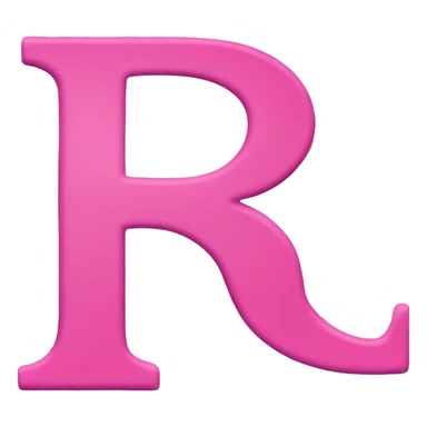 Letter R in pink font sticker