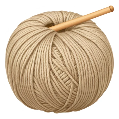 Knitting yarn beige sticker