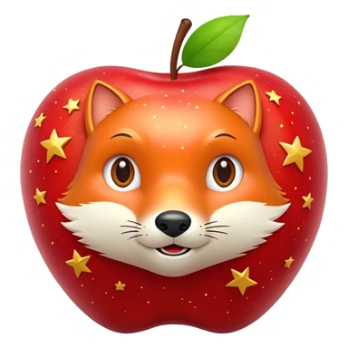 Apple with stars fantastic Mr fox sticker