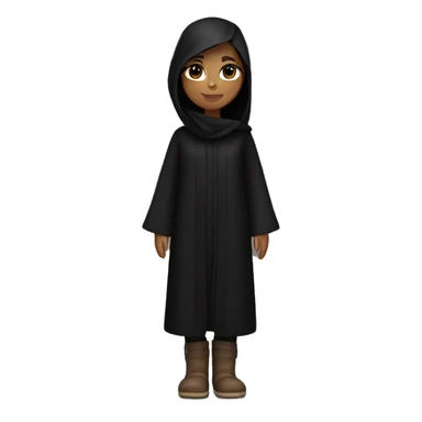 A brunette girl with a long black abaya and ugg sticker