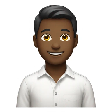 smiling boy in white shirt sticker