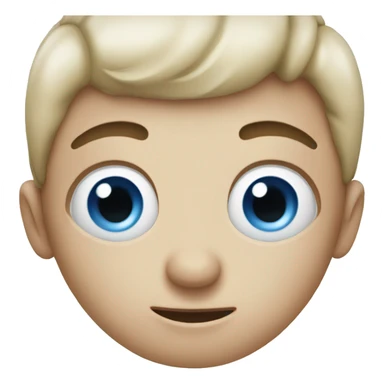An emoji with blue huge eyes sticker