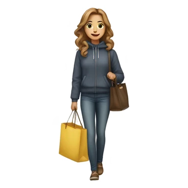 One light brown hair girl with a lot bag of shopping sticker