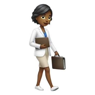 Corporate girl taking her laptop for a walk sticker