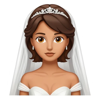 Brunette tanned woman in white wedding dress sticker