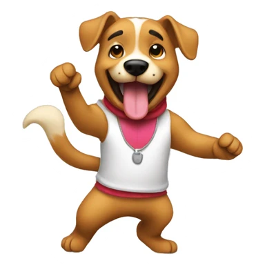 perro bailando con una frase que diga bienvenidos tiesos  sticker
