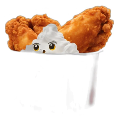 KFC wing with a face sticker