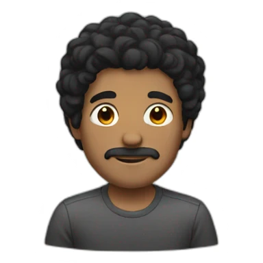 white man black hair dad sticker