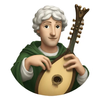 Petrarch holds a lyre in his hand sticker