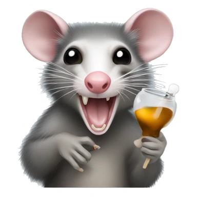 Virginia Opossum with a bong sticker