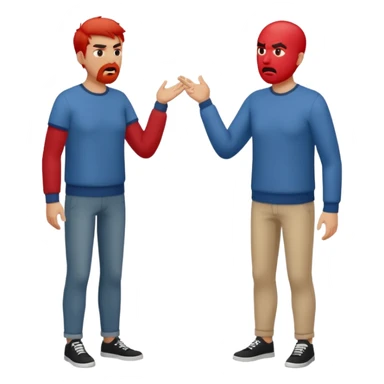 two men arguing full body sticker