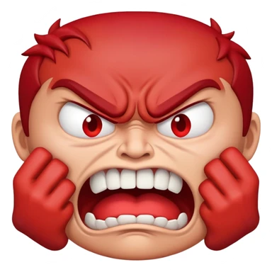 red angry face choking itself  sticker