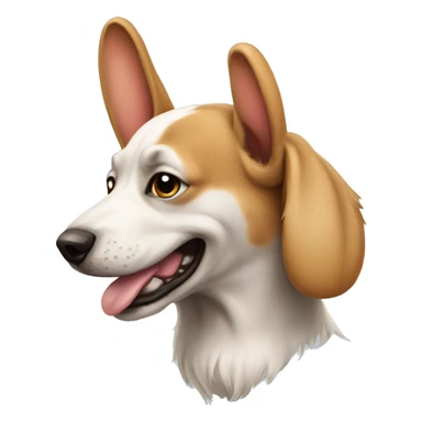 dog with rabbit ear sticker
