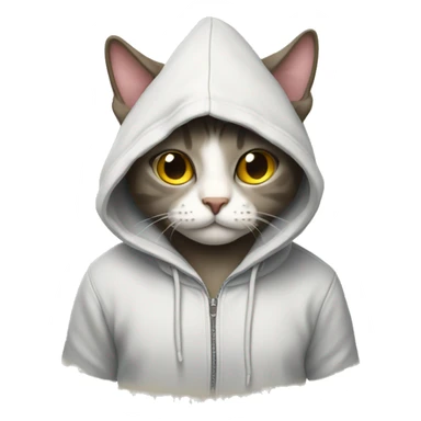 Cat with a hoodie sticker
