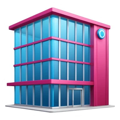 The building houses the Ozon order pickup point in its signature blue (digital blue) and raspberry colors. sticker