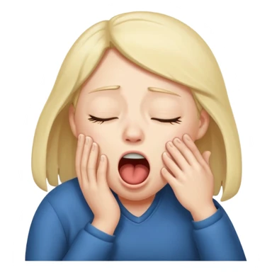 yawning sleepy character sticker