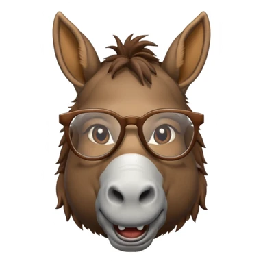 Donkey with glasses sticker