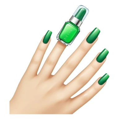 Green nails with gel bottle  sticker