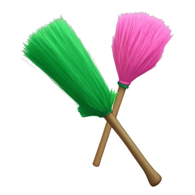 Pink wand duelling a green broom sticker