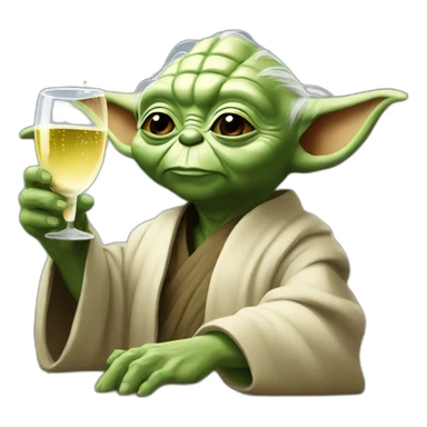 Yoda drinks champagne  sticker