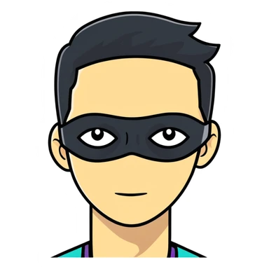 a man with one eye covered sticker