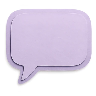 soft pastel cute speech bubble for journal annotations, paper craft style, with a pastel purple background sticker
