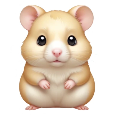 Cinematic Noble Cream Hamster Portrait Emoji, Poised and regal, with a tiny, compact build and a smooth, pristine cream fur, deep-set soulful dark eyes, Simplified yet sharp and sophisticated features, highly detailed, glowing with a soft, dignified glow, high shine, intelligent and energetic, stylized with an air of miniature elegance, focused and attentive, soft glowing outline, capturing the essence of a watchful and confident rodent, so majestic it feels as though it could scurry out of the screen with effortless authority! sticker