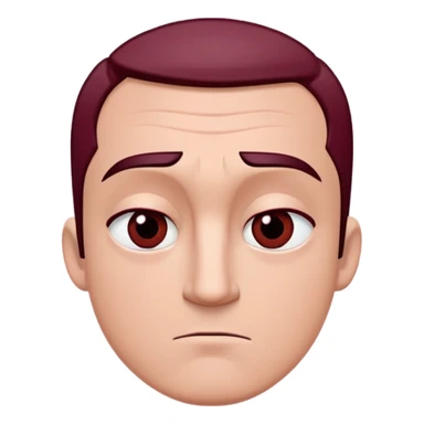 Mr incredible with a straight face and light maroon stick eyes inside eyelids and the irises are black and there is 2 lines of ink coming out the eyelids and the entire picture including Mr incredible is a lightish maroon color sticker