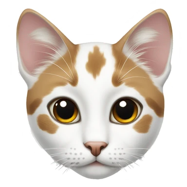 white cat with brown spots and kind eyes sticker