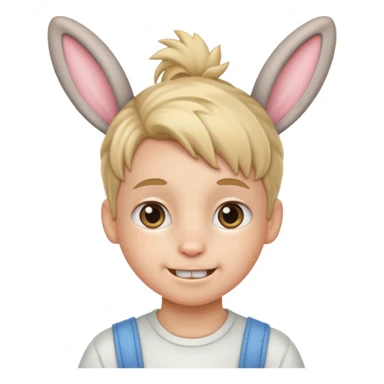 kid with braces bunny haired sticker