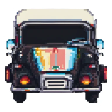 tuk tuk transport, pixel art style, retro look sticker