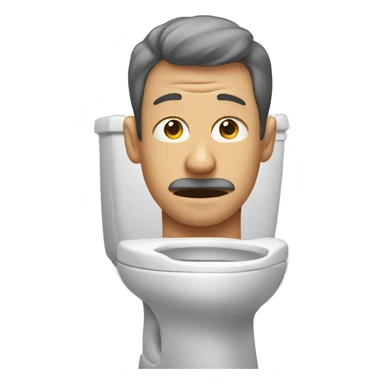 a man that sticks his head out a toilet sticker