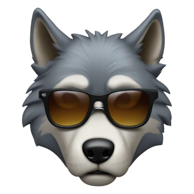 angry wolf wearing suit and sunglasses  sticker