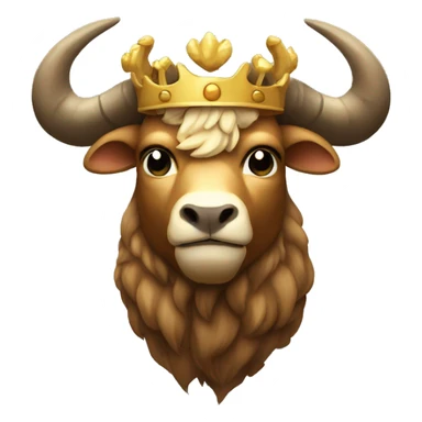 big horn minotaur wearing crown sticker