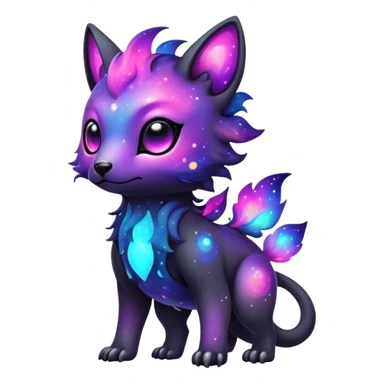 Cute cool colorful dark nebula fantasy-Fakemon-Digimon-animal-hybrid full body sticker