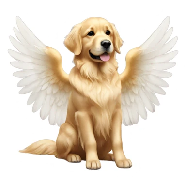 Golden retriever with angel wings sticker