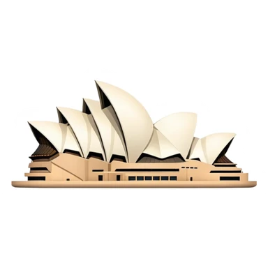 sydney opera house front view, no frame sticker