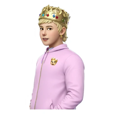 boy in crown and earrings sticker