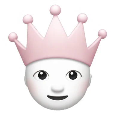 White and pastel pink crown sticker