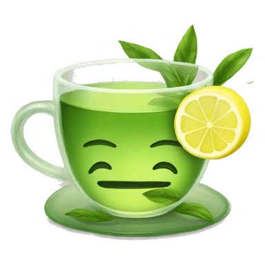 Green tea with lemon  sticker