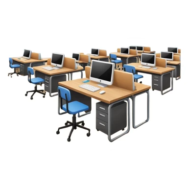 large study space with students working separately sticker