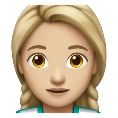 Woman paramedic long brown hair fair skin tone sticker